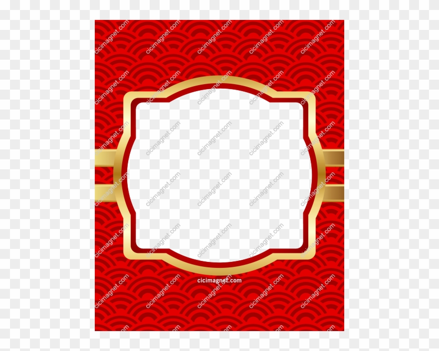 Kırmızı Arka Plan Ve Altın Renk Çerçeveli - Almightywind Clipart