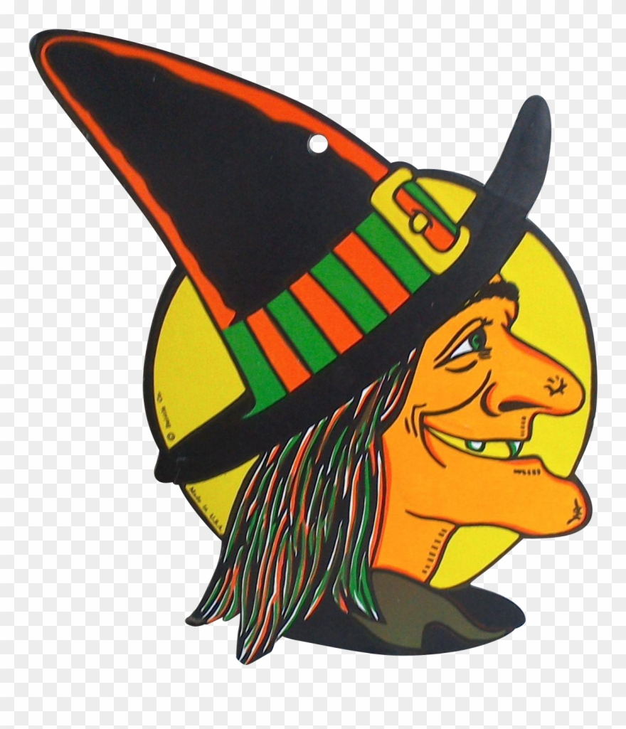 Vintage ~ Beistle Witch Die Cut Halloween Decor ~ Wall - Witch Clipart