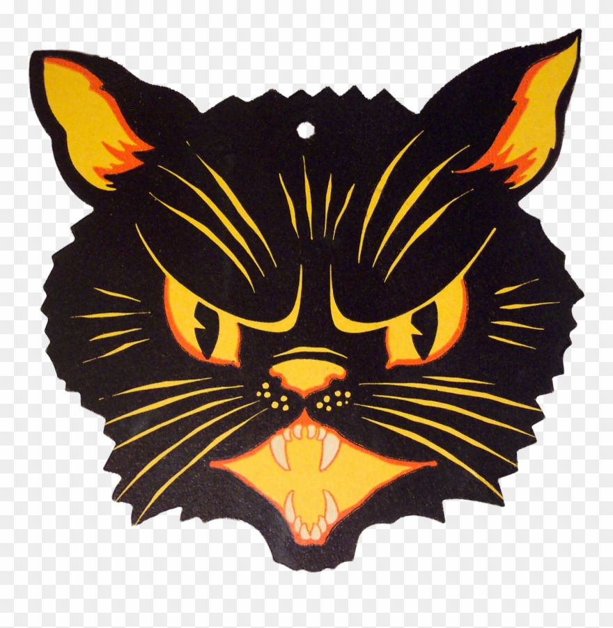 Vintage Halloween - Art Print: Pop Ink - Csa Images' Black Cat, 12x12in. Clipart