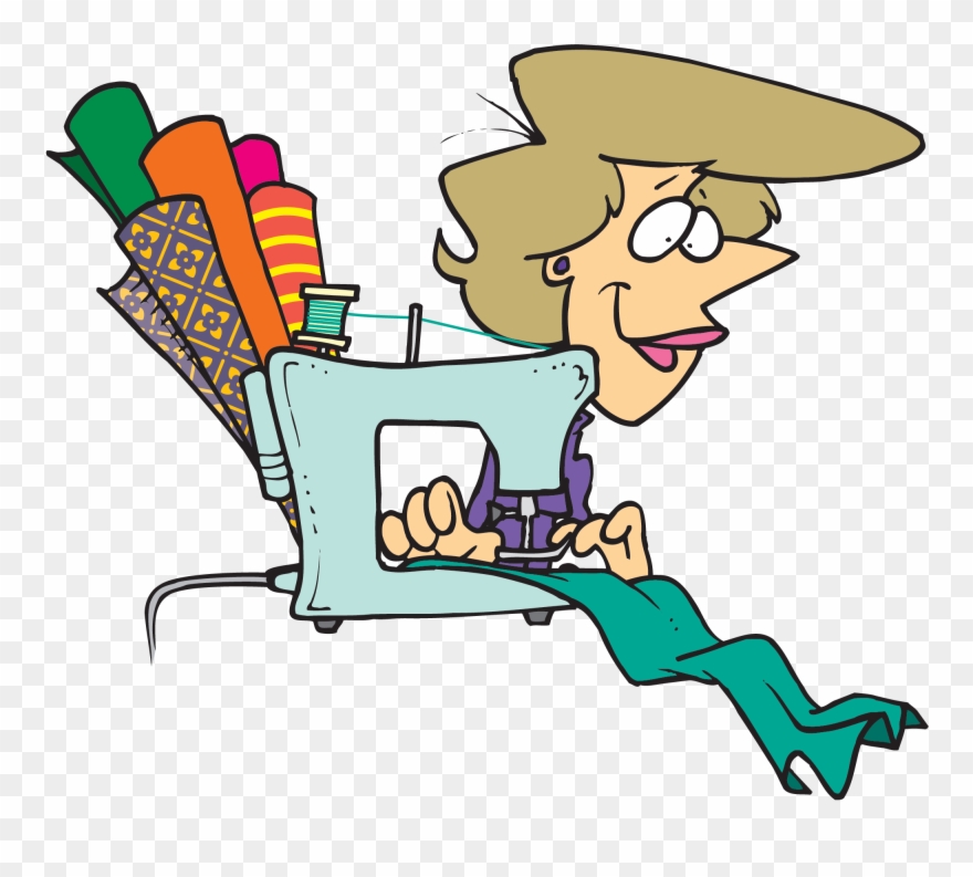 Woman Sewing Machine Clipart - Png Download