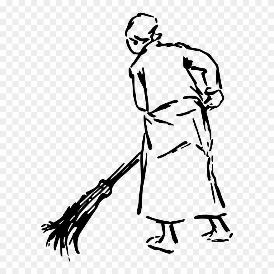 Graphic Free Library Drawing Clip Art Blizzards - Drawing Of A Woman Sweeping - Png Download