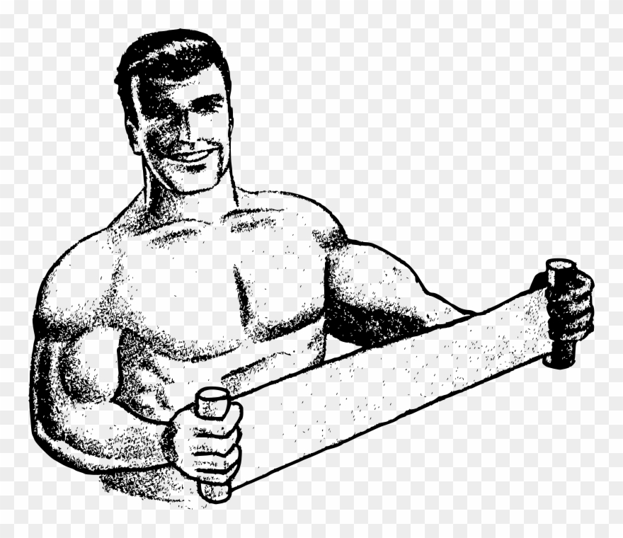 Medium Image - Muscle Man White & Black Clipart - Png Download