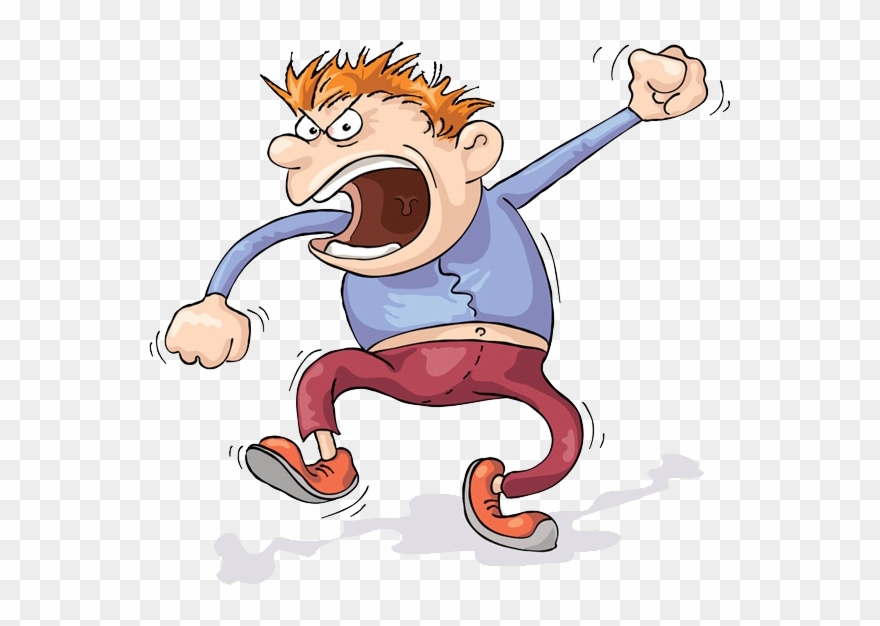 Screaming Anger Cartoon Clip Art Man Transprent - Screaming Man Cartoon - Png Download