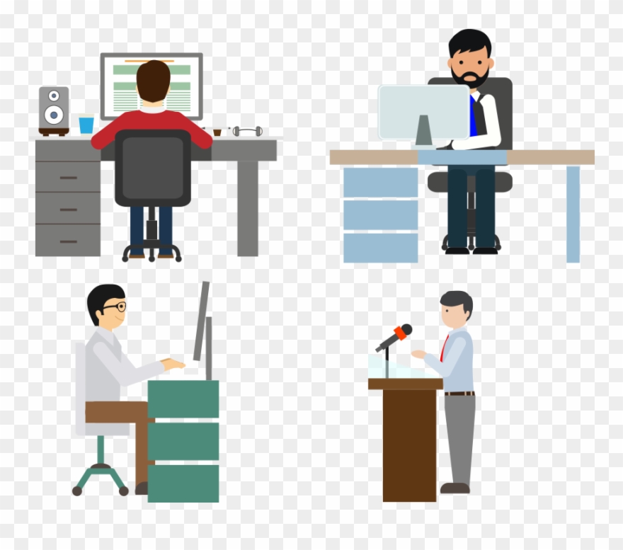Working Vector Computer Worker - Working People Vector Png Clipart