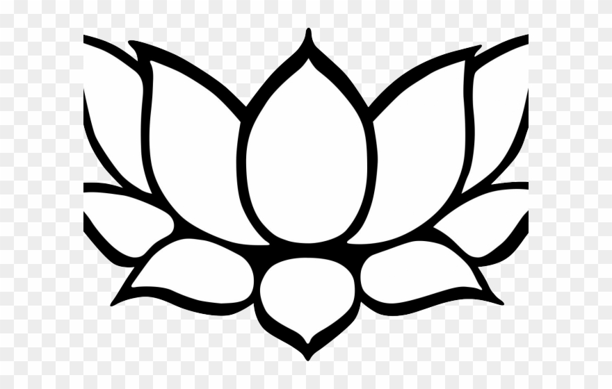 Drawn Lotus Tribal - Lotus Flower Outline Clipart