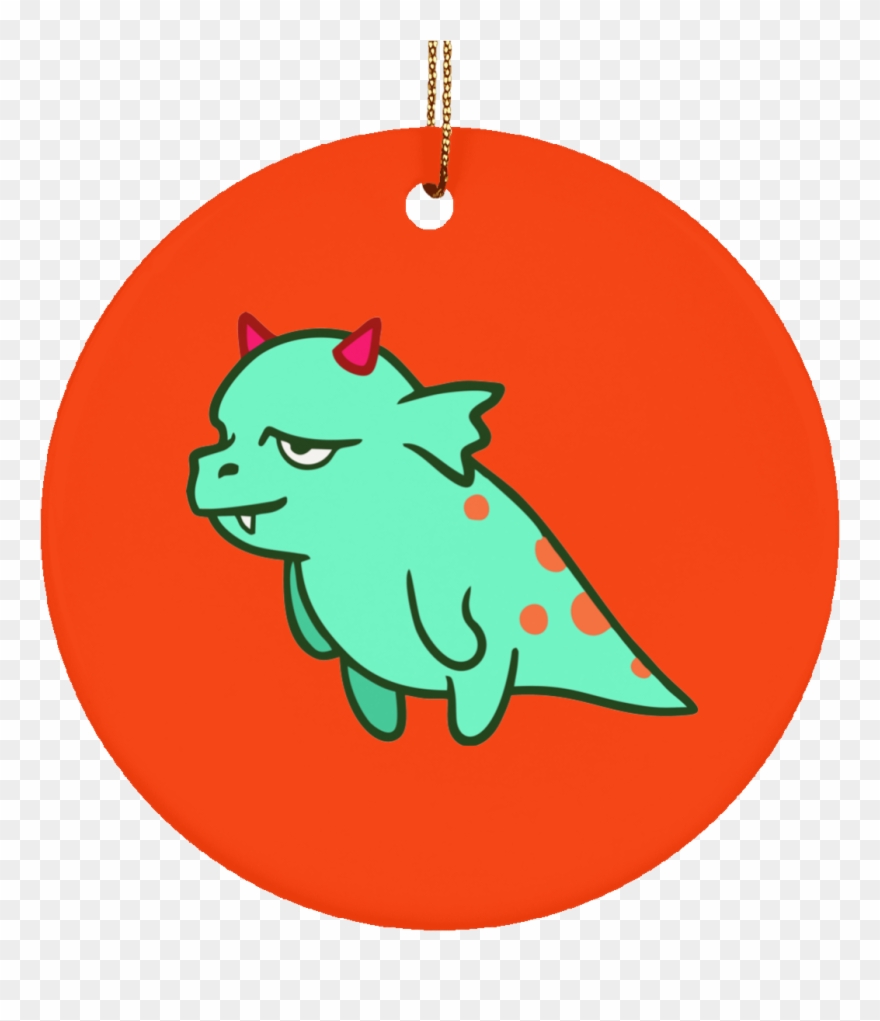 Polycystic Ovary Syndrome Monster Ceramic Circle Ornament - Cartoon Clipart