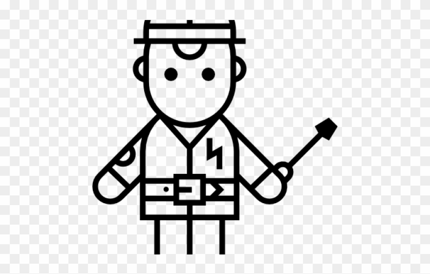 Electrician Clipart Black And White - Mailman Clipart Black And White - Png Download