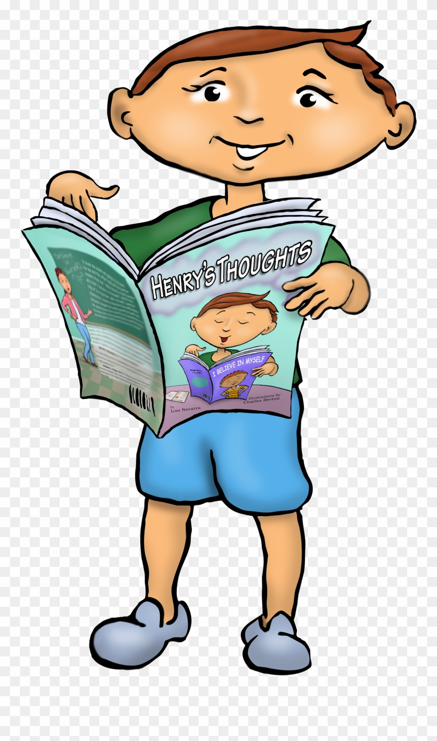 Cbc Henry Stand Up With Book - Cartoon Clipart
