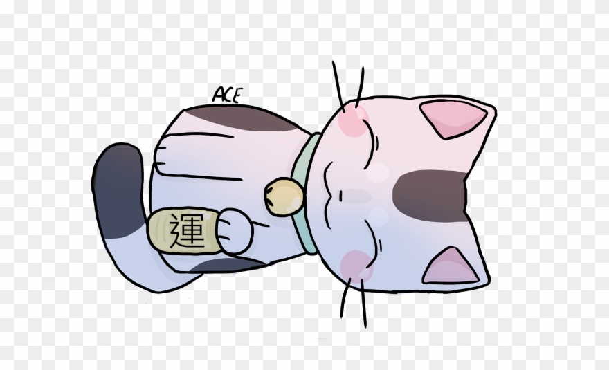 This Lucky Cat Drawing I Also Redid Digitally - Cartoon Clipart