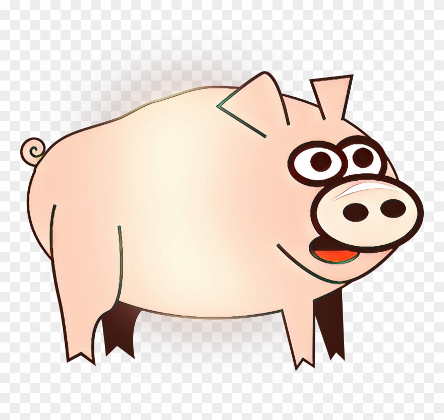 Pig, Pig Smoking, Cattle, Domestic Pig, Cartoon Png - Cartoon Clipart