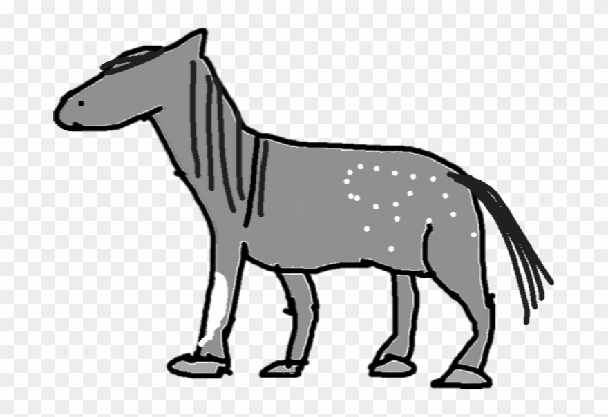 Horse - Grey - Illustration Clipart
