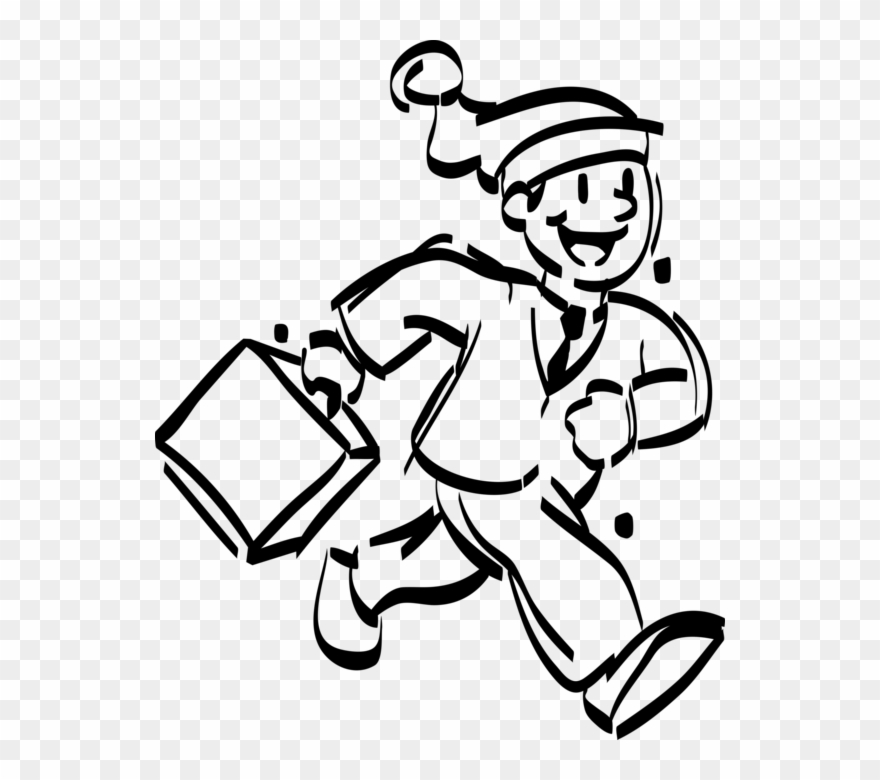 Vector Illustration Of Santa's Workshop Helper Businessman Clipart