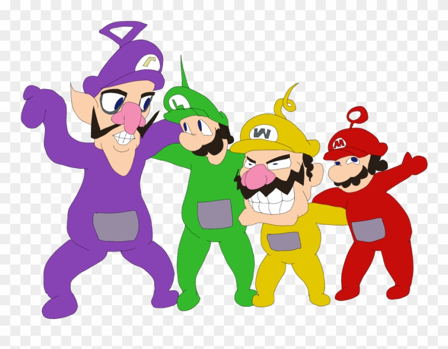Mario Wario Luigi Waluigi As Teletubbies , Png Download - Teletubbies Mario Luigi Wario Waluigi Clipart