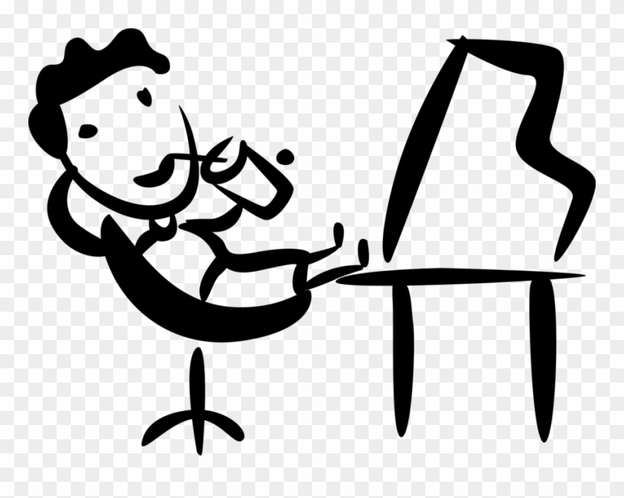 Vector Illustration Of Businessman Relaxes At Office Clipart