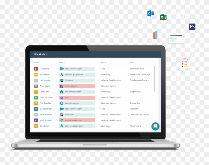 Real-time Employee Monitoring - Netbook Clipart