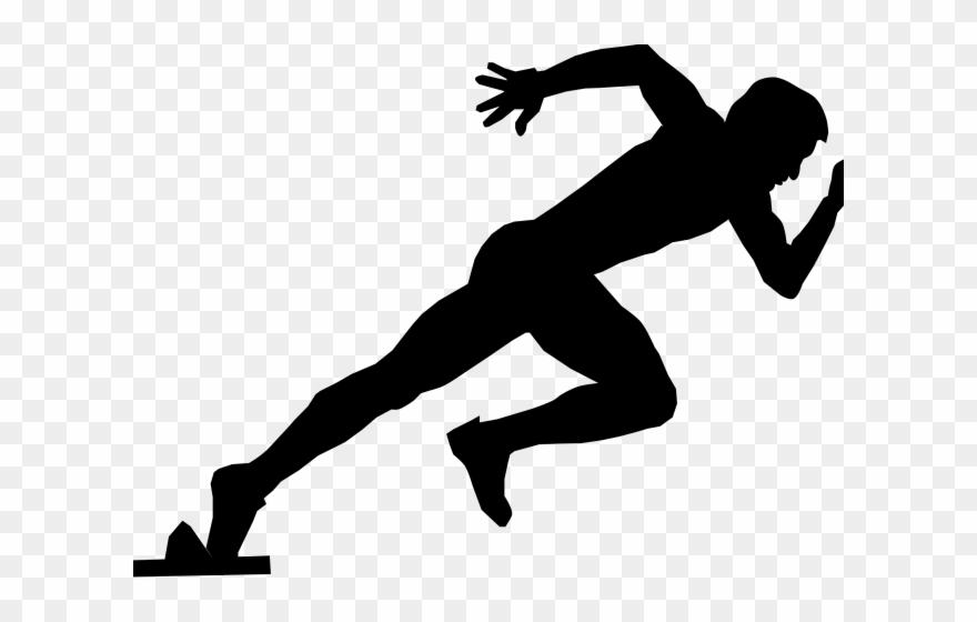 Racing Clipart Transparent - Running Man Silhouette - Png Download