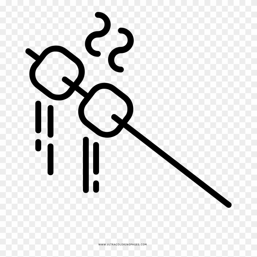 Melting Marshmallows Coloring Page Clipart