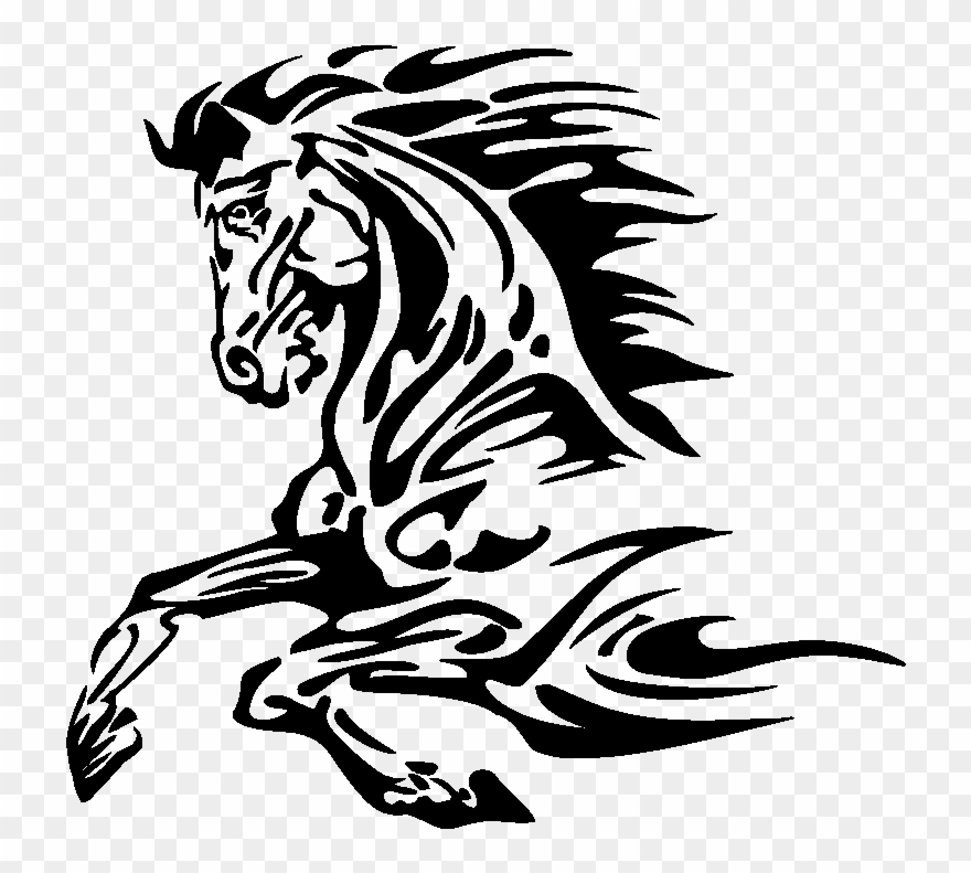1000 X 1000 2 - Horse Tribal Drawing Clipart