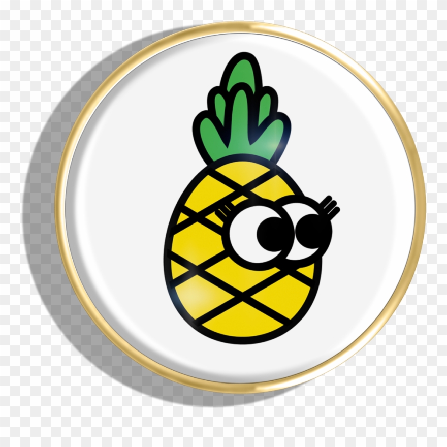 Pineapple - Gold - Cartoon Clipart