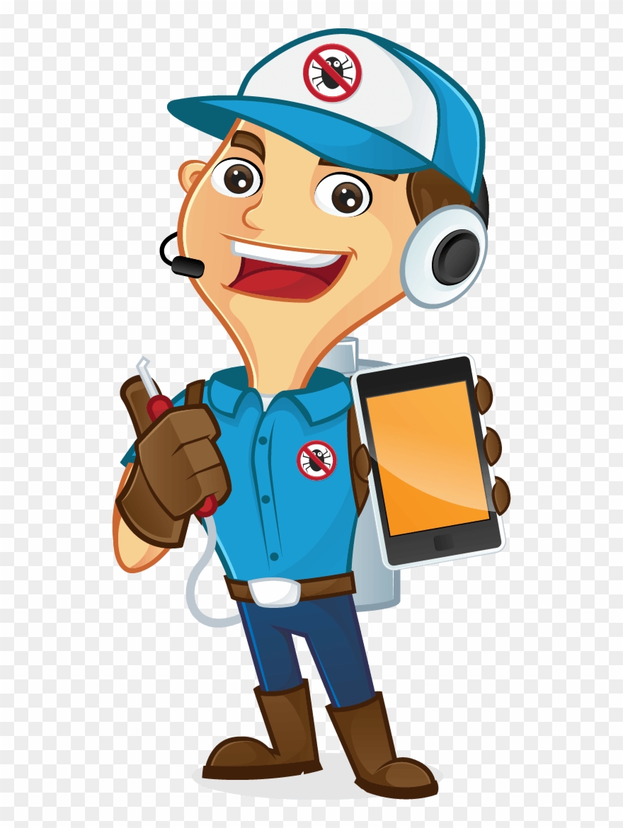 Contact Us Today - Cartoon Exterminator Clipart