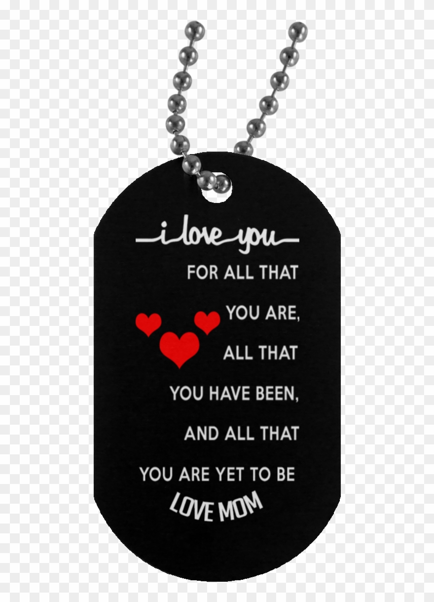 I Love You Dog Tag Necklace - Personalized Dog Tags For Son Clipart