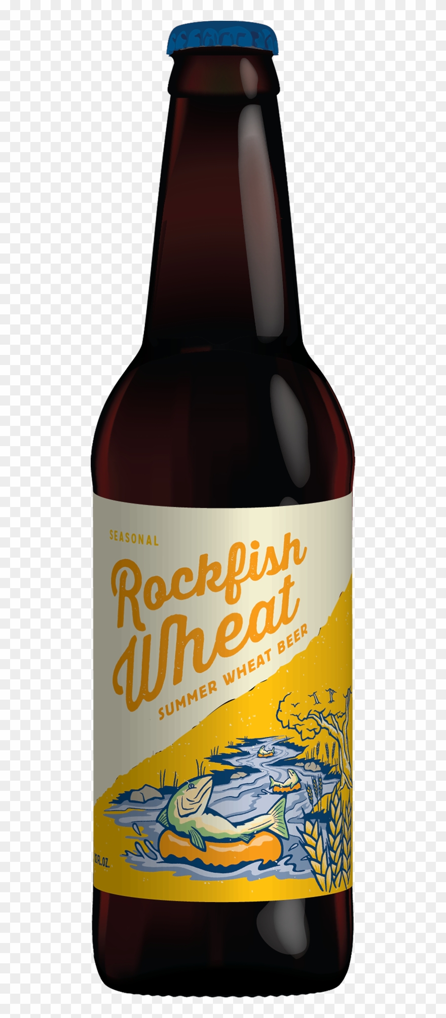 Rockfish Wheat Bavarian-style Hefeweizen - Beer Bottle Clipart