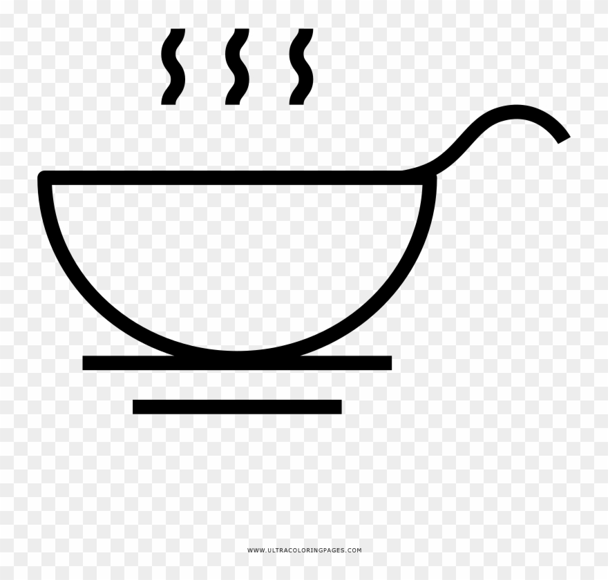 Soup Coloring Page - Soup Outline Clipart