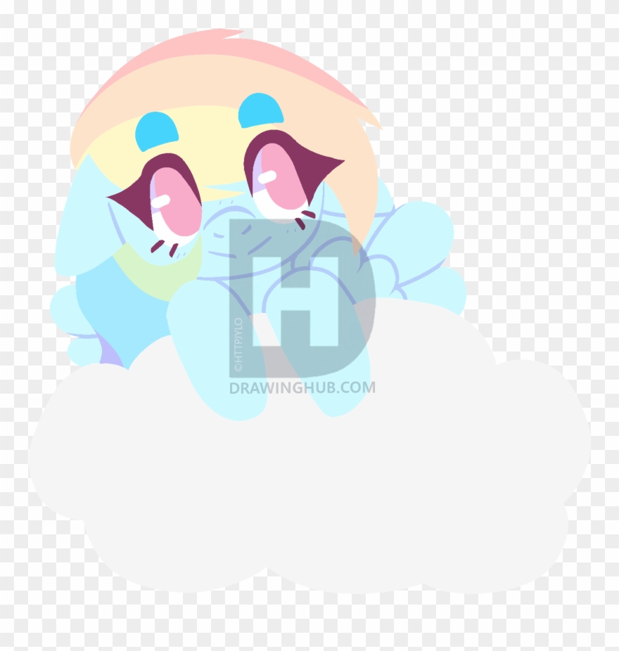 Peekaboo Rainbow Dash - Cartoon Clipart