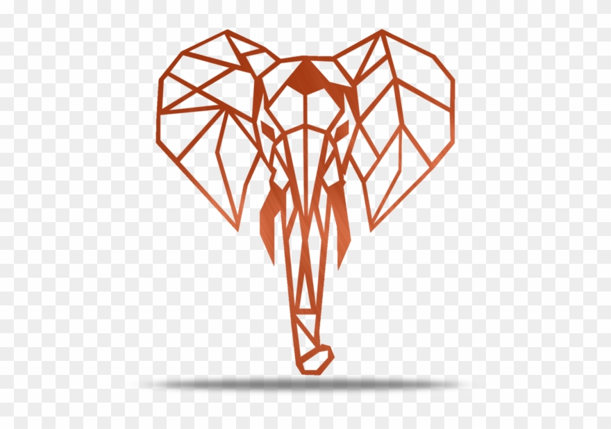 Geometric Elephant Metal Wall Art - Elephant Geometric Png Clipart