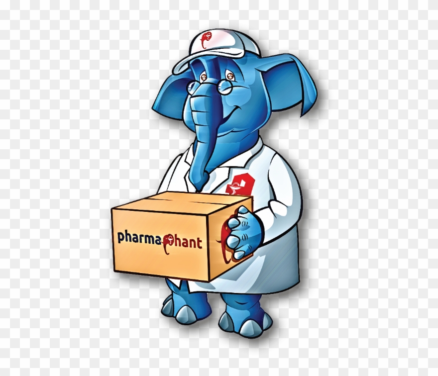 Elephant Mit Paket Der Pharmaphant Apotheke Tuebingen Clipart