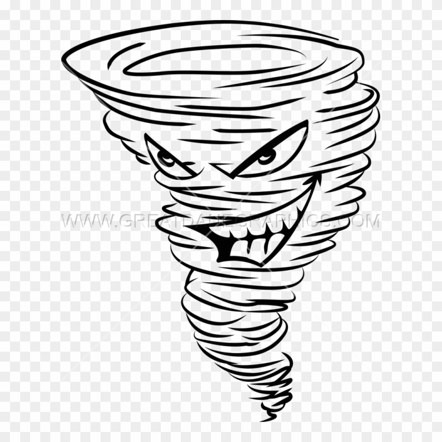 Tornado Clip Art Black And White - Tornado Drawing - Png Download