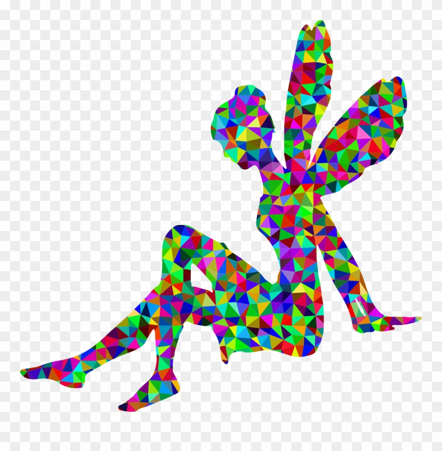 This Free Icons Png Design Of Low Poly Prismatic Female - Fairy Silhouette Clipart Transparent