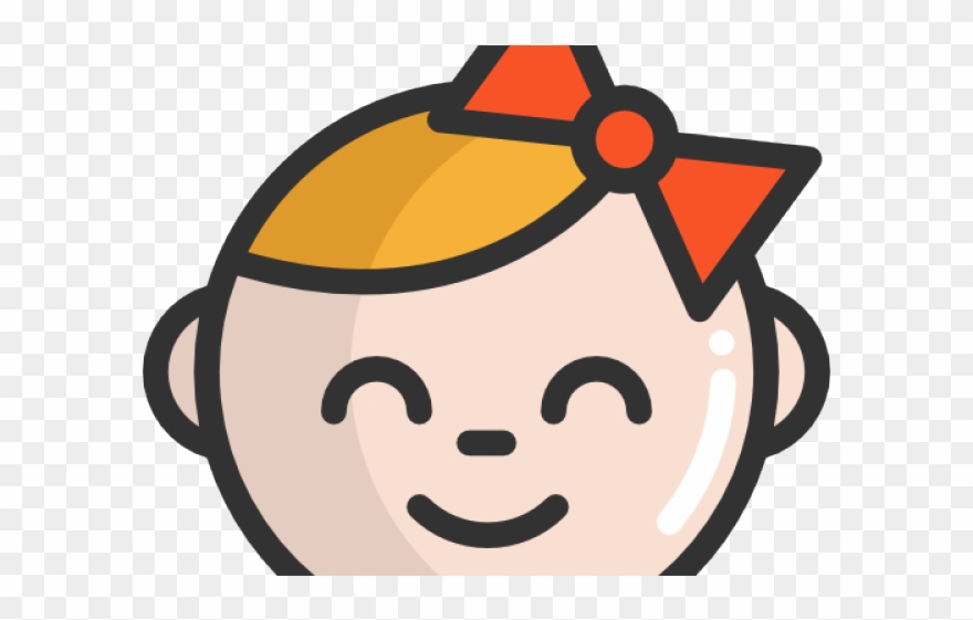 Ponytail Clipart Child Face - Baby Girl Png Transparent Png