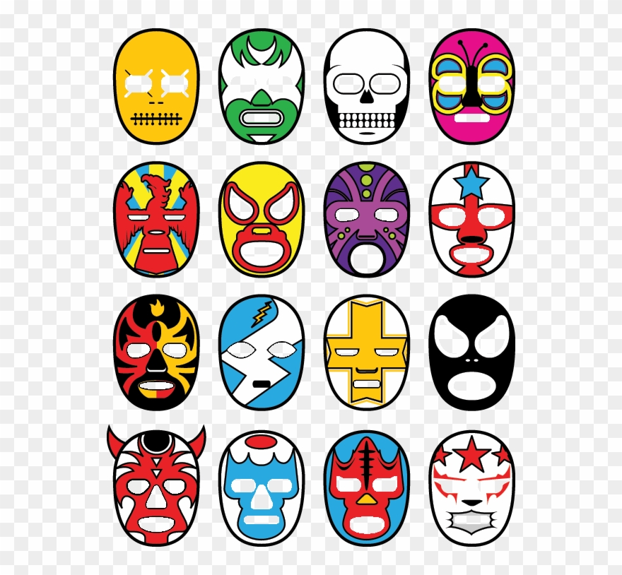 Mexican Wrestling Masks Design Clipart