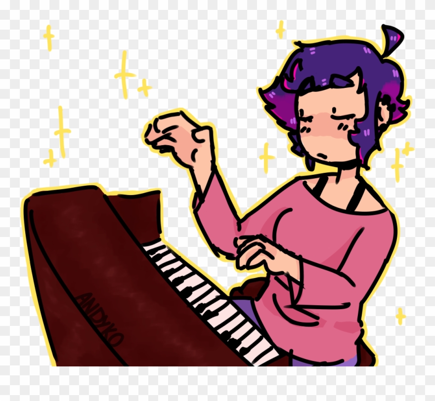 Playing Piano - Cartoon Clipart