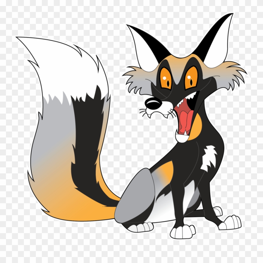 Fox Red Gray Wolf Cougar Clip Art - Cartoon Fox And Wolf - Png Download