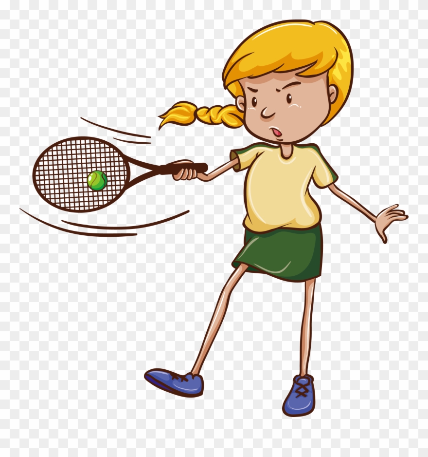 Children Vector Tennis - Tennis March Clipart
