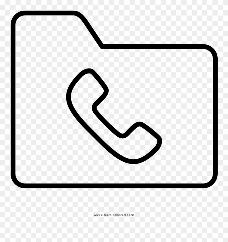 Archive Phone Call Coloring Page - Line Art Clipart