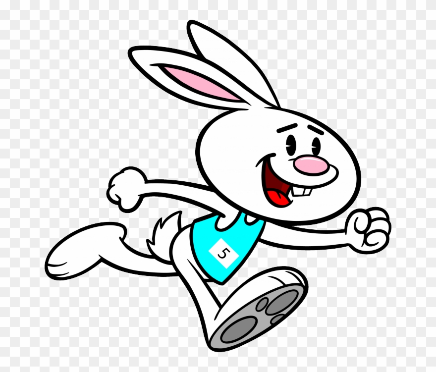 Hippity Hop Marathon/half Marathon/4 Mile/cottontail - Running Bunny Clipart - Png Download