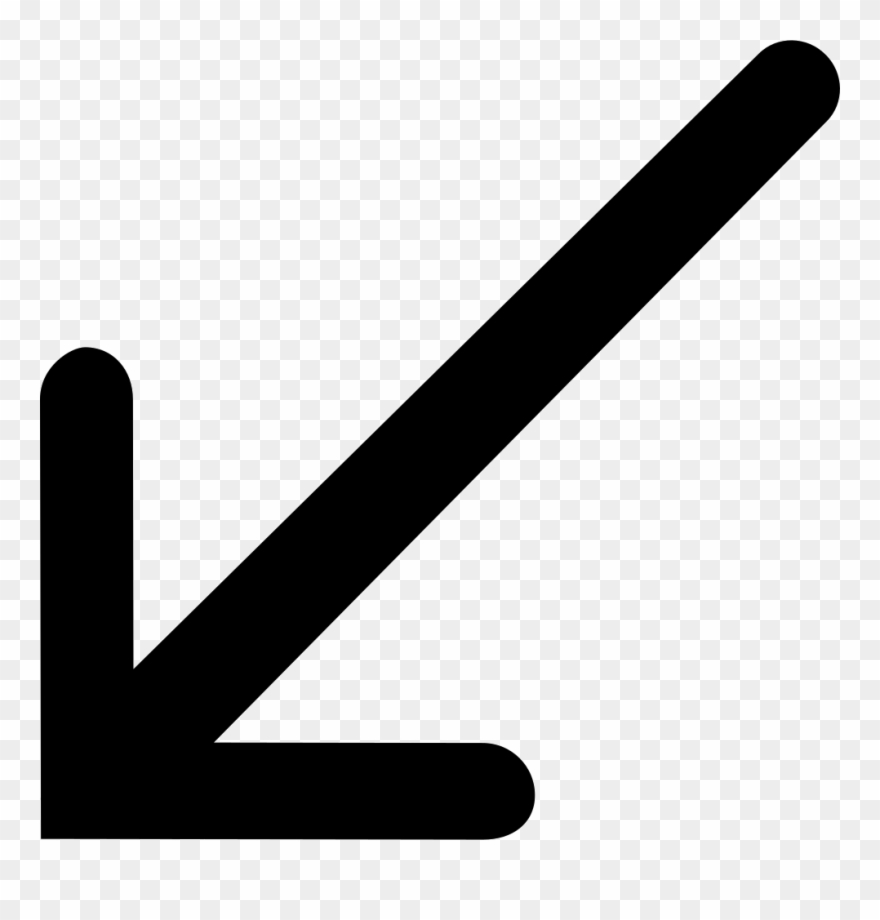 Thin Arrow Png - Arrow Pointing Down Left Clipart