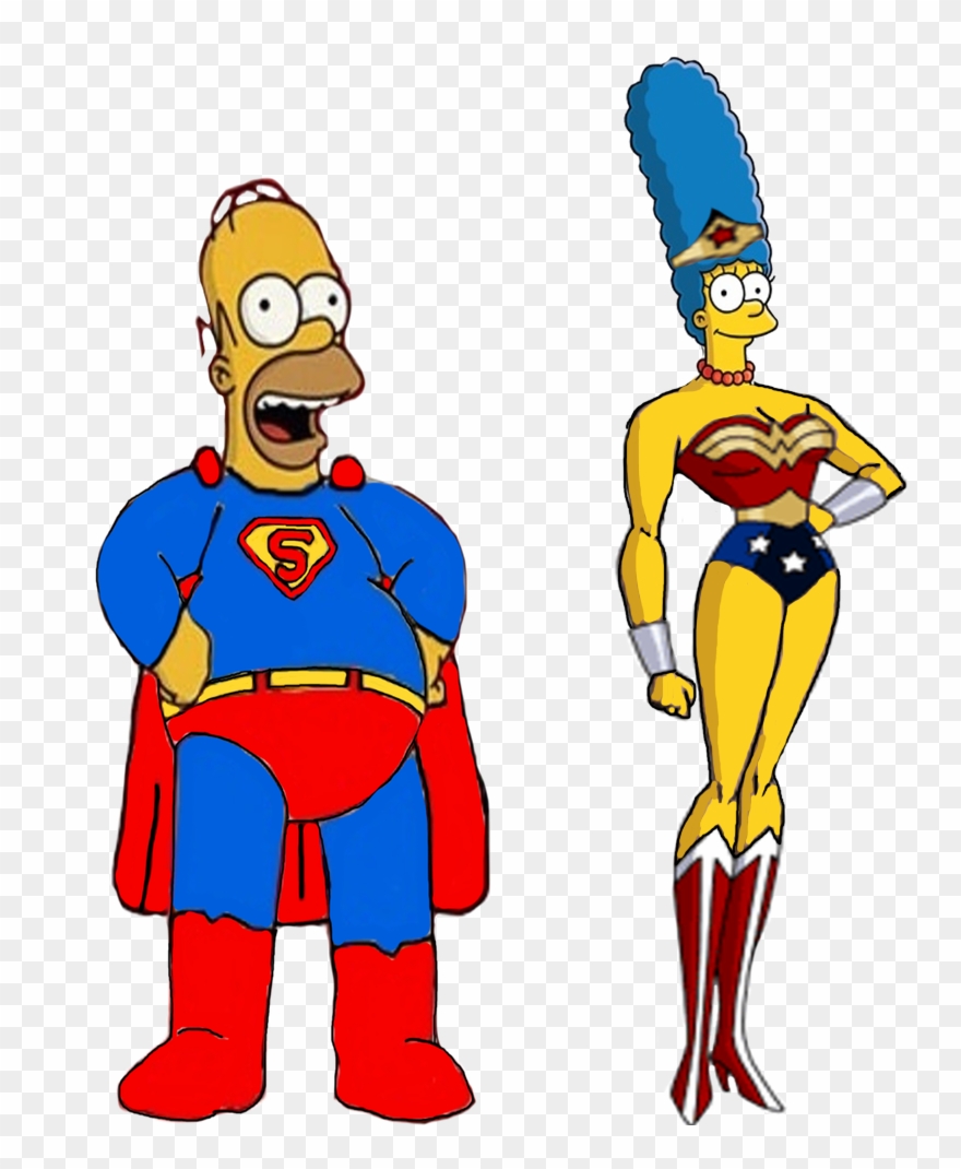 Superhomer And Wonder Marge By Darthraner83 - Marge Simpson Wonder Woman Clipart