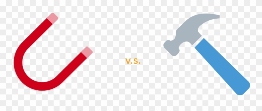 Inbound Marketing Vs Traditional Marketing Magnet Vs - Graphic Design Clipart