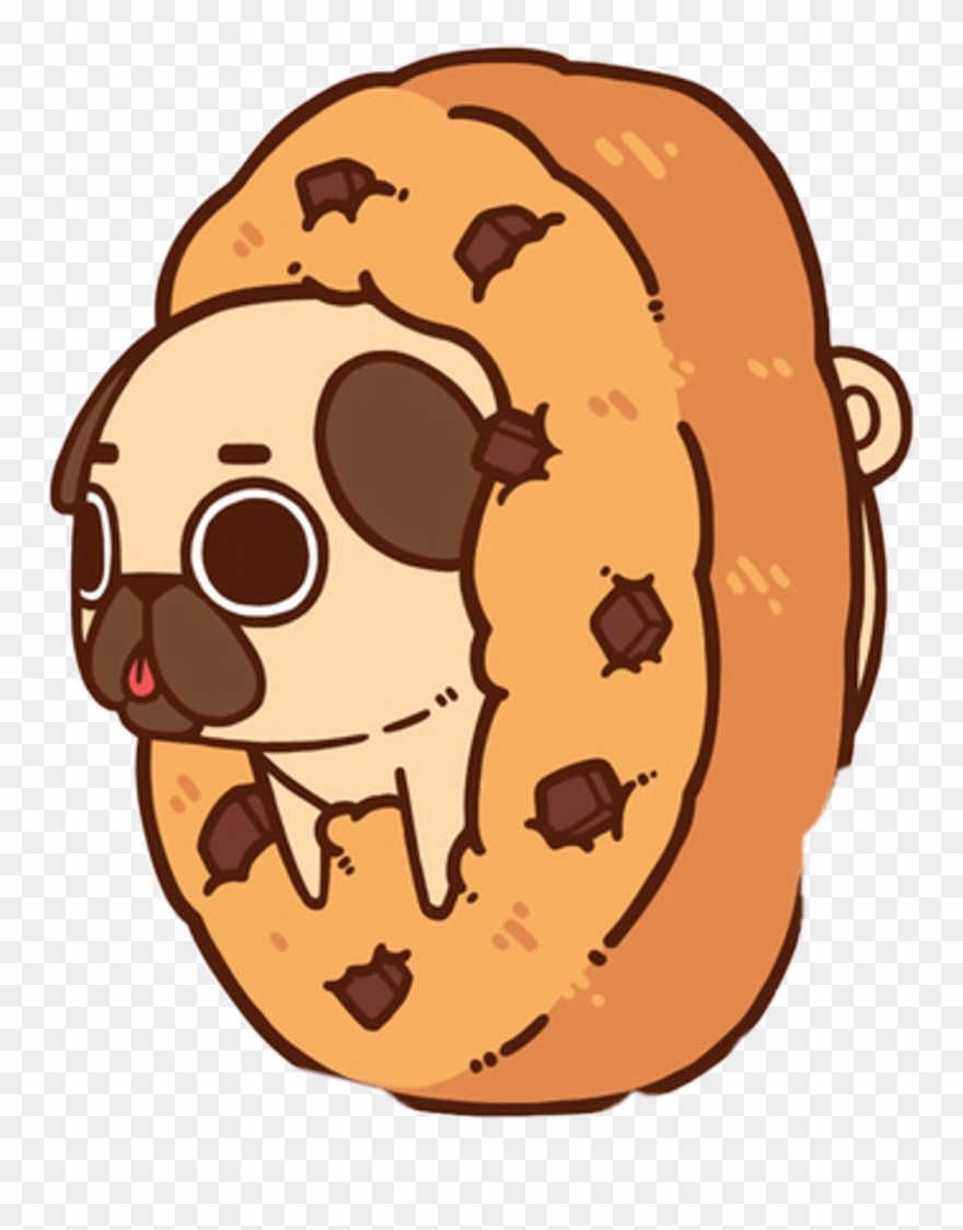 #pugslife #pug #dog #freetoedit - Pug In A Donut Drawing Clipart