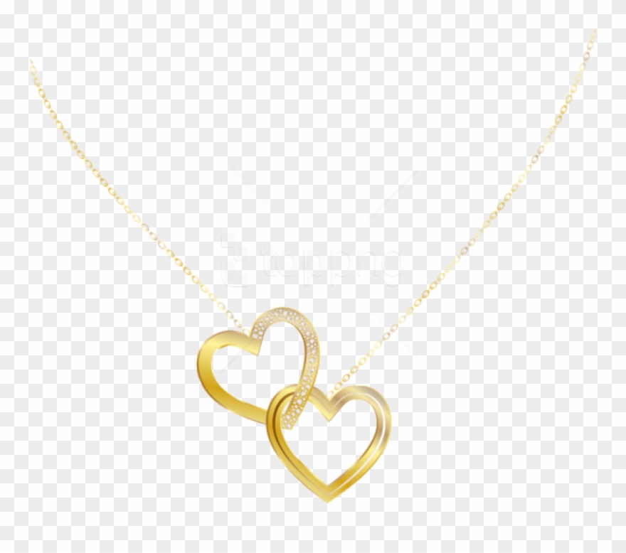 Free Png Download Gold Heart Necklace Clipart Png Photo - Clip Art Transparent Png