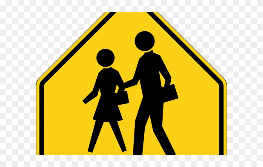 Sidewalk Clipart Footpath - Two People Walking Road Sign - Png Download