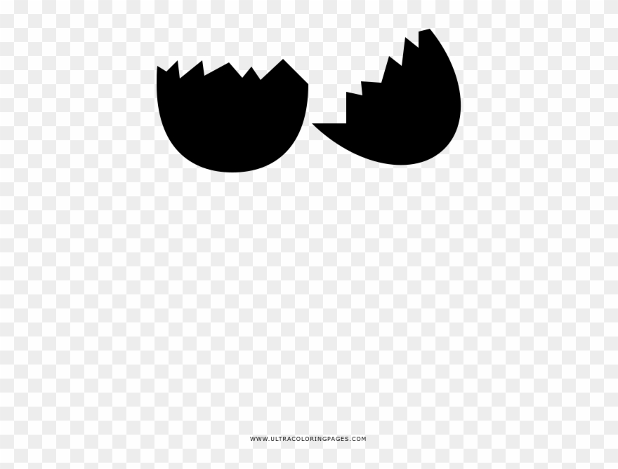 Cracked Egg Coloring Page - Illustration Clipart