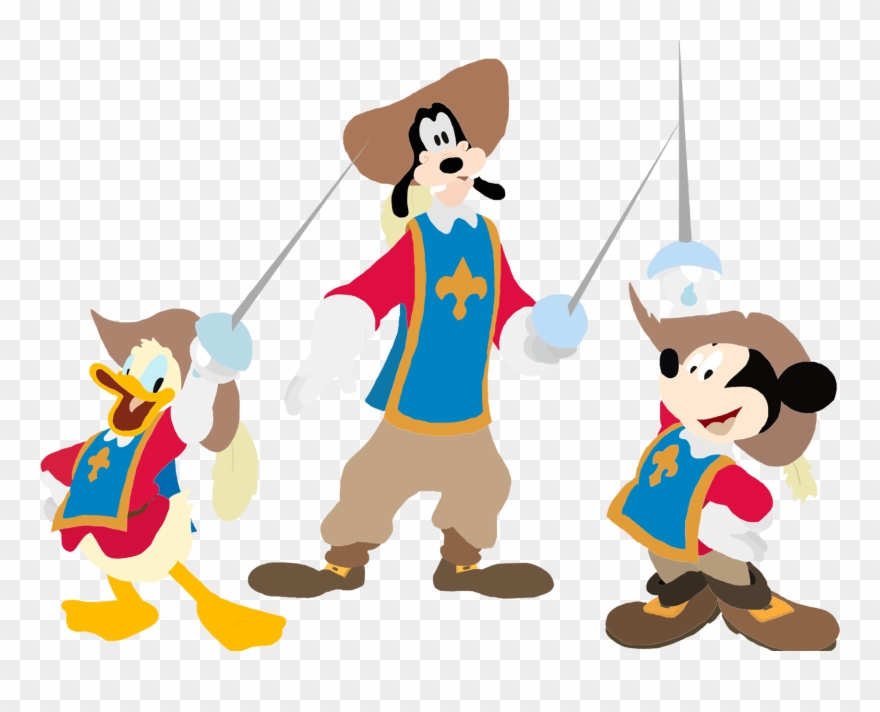 Mickey Donald Goofy Three Musketeers Disney - Mickey Donald Goofy The Three Musketeers Png Clipart