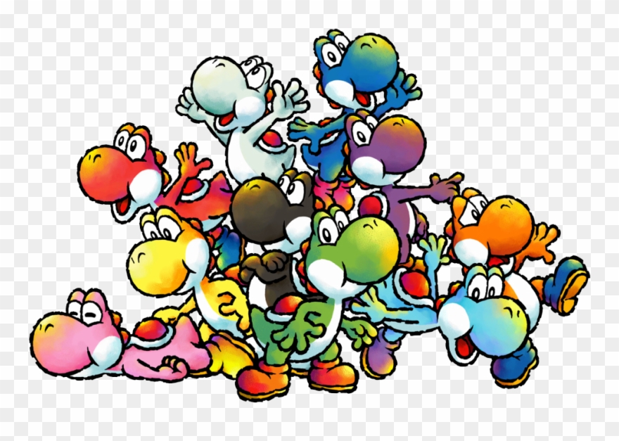 Yoshis Are One Of The Most Common Spectators You See - Yoshi's Island All Yoshis Clipart