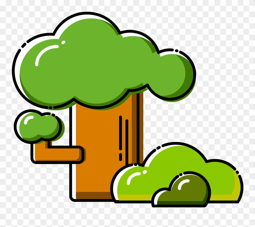 Plant Cartoon Trees Vector Elements Png And Image - Vector Graphics Clipart