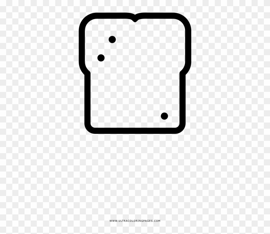 Bread Slice Coloring Page - Line Art Clipart